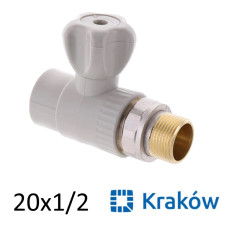 ППР Кран радиаторный прямой 20 x 1/2н Krakow (Strong)