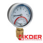 Термоманометр KOER-821R Ø80мм 10 BAR радиальный