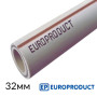 Труба поліпропіленова EUROPRODUCT 32x5,4 PPR Композит БАЗАЛЬТ