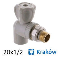 ППР Кран радиаторный угловой 20 x 1/2н Krakow (Strong)