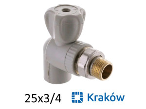 ППР Кран радиаторный угловой 25 x 3/4н Krakow (Strong)