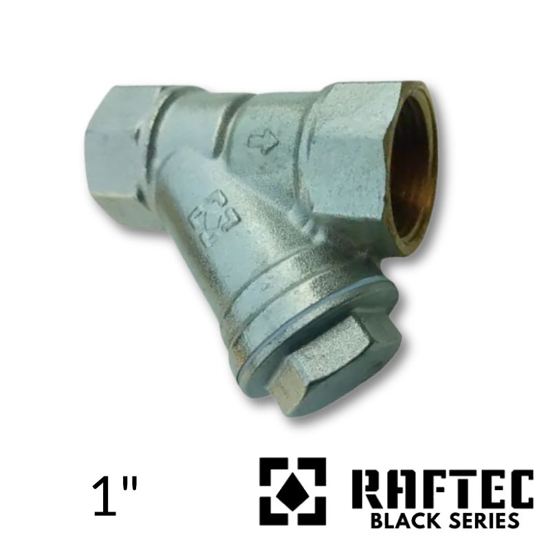 Фильтр грубой очистки латунный 1" RAFTEC BLACK Никель