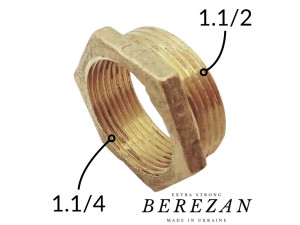 Перехідник Футорка 1,1/2н - 1,1/4в посилений латунний