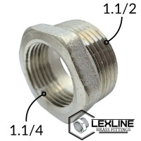 Переходник Футорка 1,1/2н – 1,1/4в Никель LEXLINE