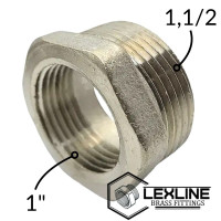 Переходник Футорка 1,1/2н - 1в Никель LEXLINE