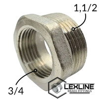 Переходник Футорка 1,1/2н – 3/4в Никель LEXLINE