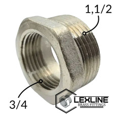 Перехідник Футорка 1,1/2н - 3/4в Нікель LEXLINE