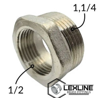 Переходник Футорка 1,1/4н – 1/2в Никель LEXLINE