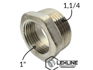 Перехідник Футорка 1,1/4н - 1в Нікель LEXLINE
