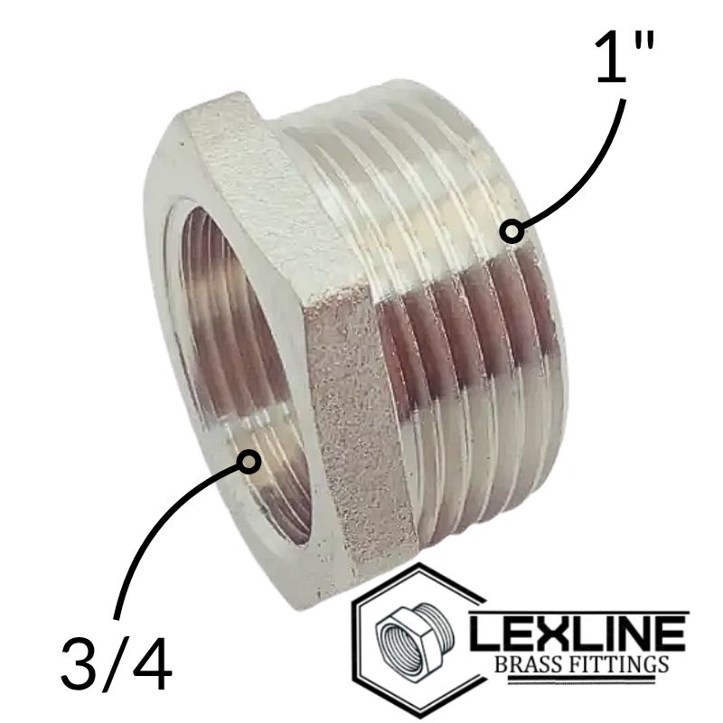 Латунная Футорка 1н х 3/4в х Никелированный LEXLINE