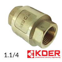 Обратный клапан с латунным штоком 1,1/4 KOER