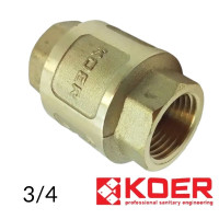 Зворотній клапан з латунним штоком 3/4 KOER