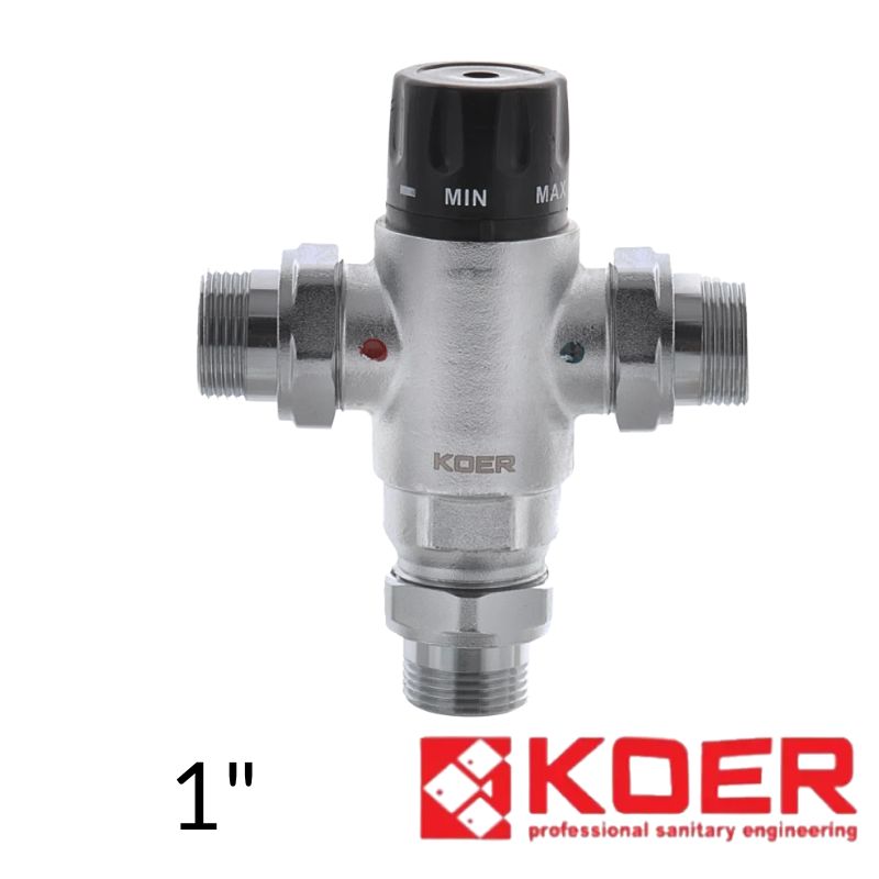 Клапан подмеса трехходовой с накидными гайками KOER (KR.1258 - 1'')