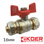 Кран обжимной 16 для металлопластиковых труб KOER