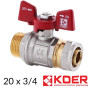 Кран обжимной 20-3/4н металлопластиковый KOER