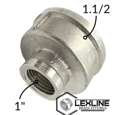 Перехідник Муфта 1,1/2в - 1в Нікель LEXLINE
