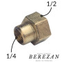 Перехідна муфта латунна 1/2в х 1/4в BEREZAN (Товстий сплав)