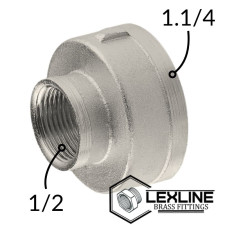 Перехідник Муфта 1,1/4в - 1/2в Нікель LEXLINE