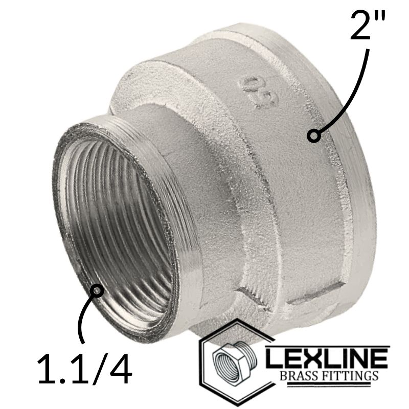 Переходная муфта латунная 2в х 1,1/4в Никель LEXLINE