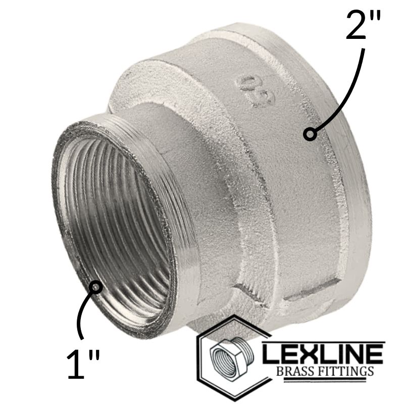 Перехідна муфта латунна 2в х 1"в Нікель LEXLINE