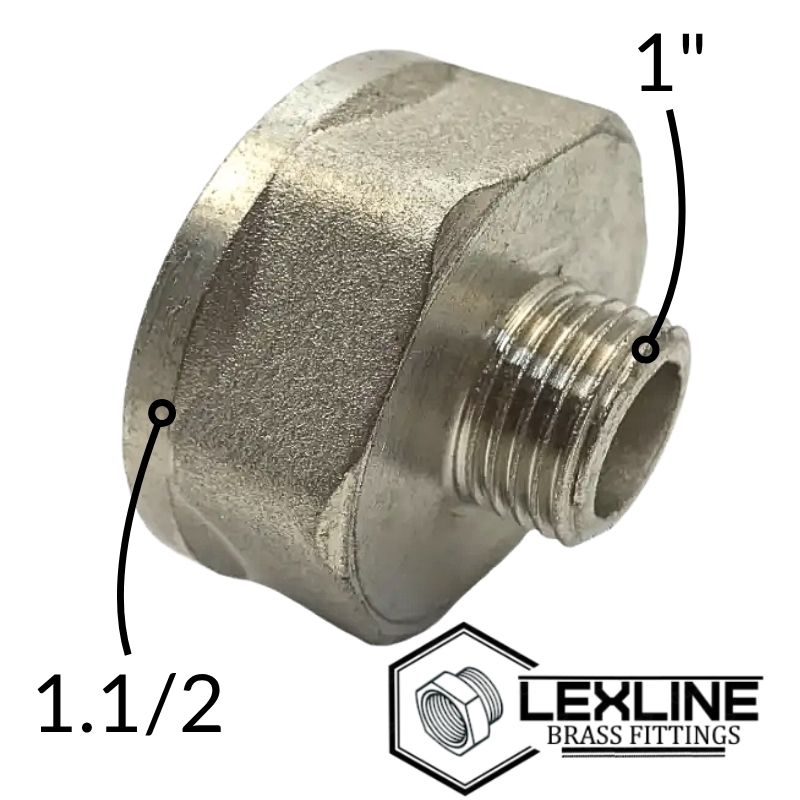 Переходник 1,1/2в х 1н Никель LEXLINE (В форме лейки)