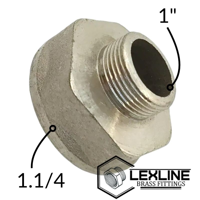 Переходник 1,1/4в х 1н Никель LEXLINE (В форме лейки)
