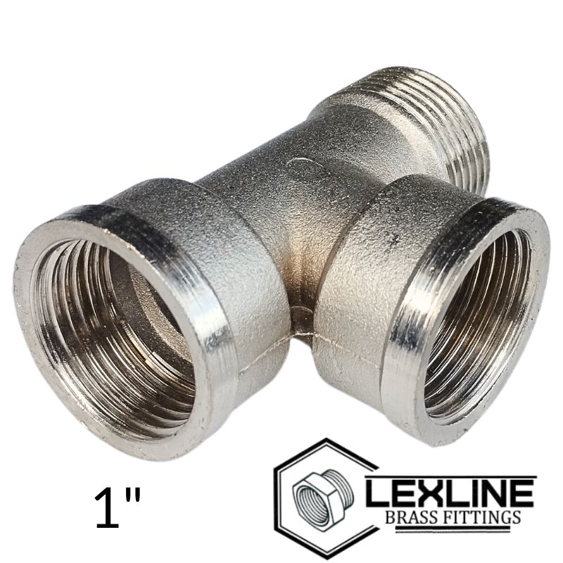 Тройник 1" ВВН Никель LEXLINE