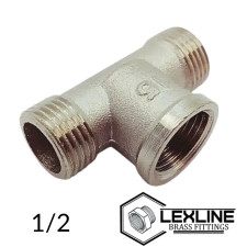 Трійник 1/2 ЗВЗ – Нікель LEXLINE посилений.