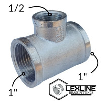 Тройник 1"В-1/2В-1"В - Никель LEXLINE усилен.