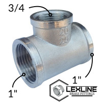 Тройник 1"В-3/4В-1"В - Никель LEXLINE усилен.
