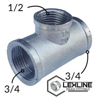 Трійник 3/4В-1/2В-3/4В - Нікель LEXLINE посилений.