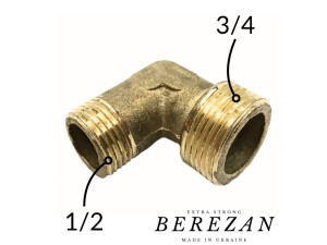Кутник 3/4 зовн. 1/2 зовн. BEREZAN Перехідний