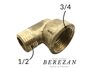 Кутник 3/4В-1/2 зовн. BEREZAN Перехідний