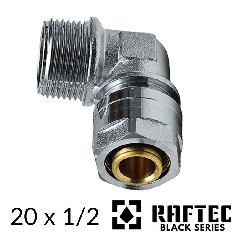 Колено обжимное 20-1/2н для металлопластиковых труб RAFTEC