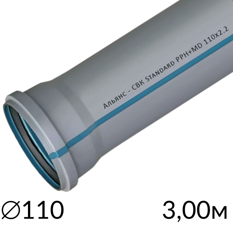 Каналізаційна труба 110 х 300см Синя 2,2мм СВК Alliance