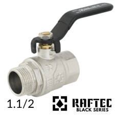 Кран кульовий RAFTEC 1,1/2 дюйма ВЗ довга ручка (BLACK)