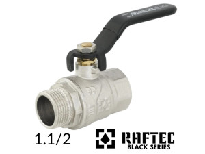 Кран кульовий RAFTEC 1,1/2 дюйма ВЗ довга ручка (BLACK)