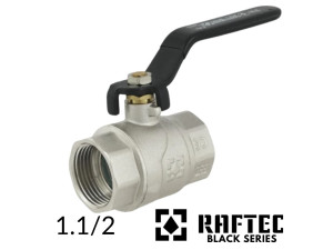 Кран кульовий RAFTEC 1,1/2 дюйма ВВ довга ручка (BLACK)