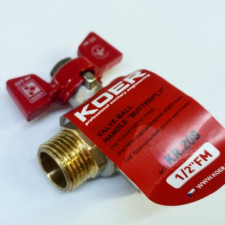 Кран кутовий 1/2 ВЗ метелик PN40 Koer