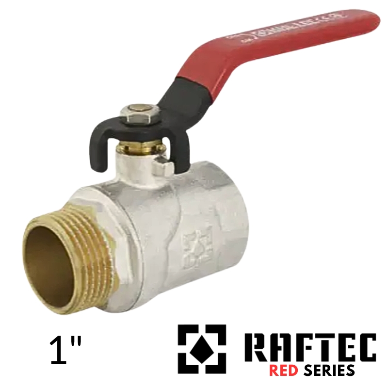 Кран шаровый RAFTEC 1" ВН длинная ручка (RED)