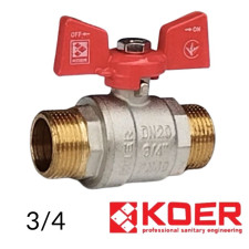 Кран кульовий KOER 3/4 ЗЗ метелик