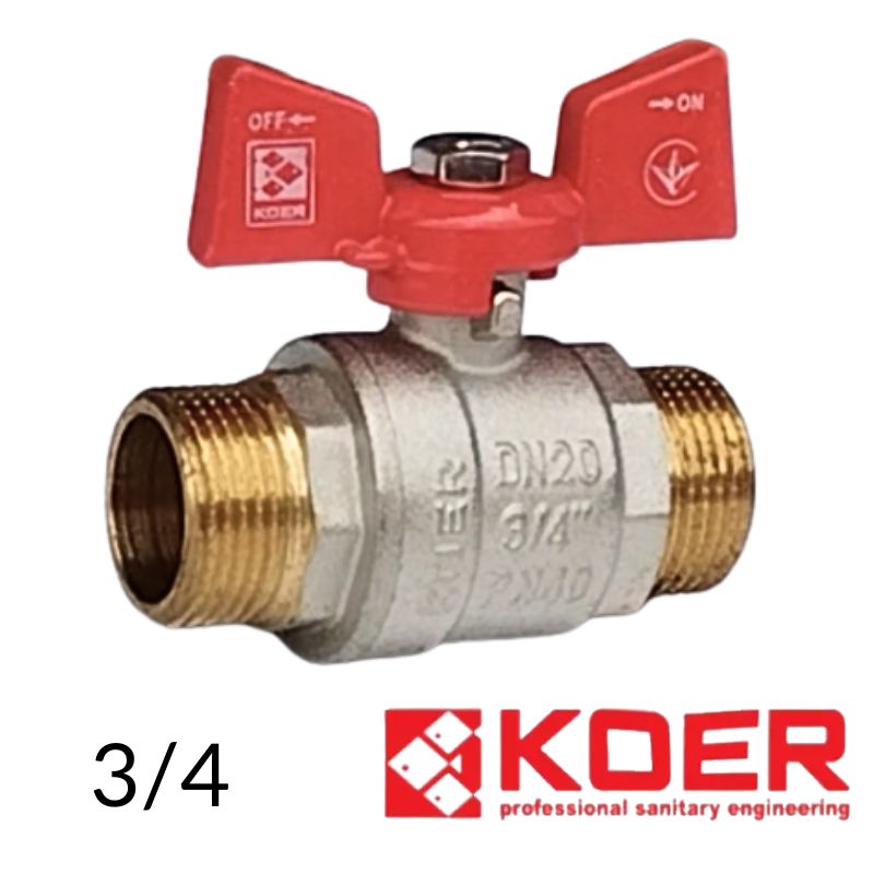 Кран шаровый KR 3/4 НН бабочка