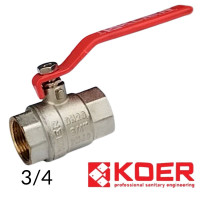 Кран шаровый 3/4 KOER ВВ длинная ручка