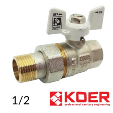 Кран з американкою прямий KOER 1/2 - Білий