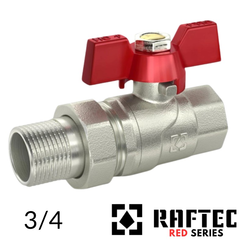 Кран кульковий з американкою прямий RAFTEC 3/4