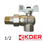 Кран с американкой угловой KOER 1/2 - Белый