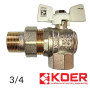 Кран с американкой угловой KOER 3/4 - Белый