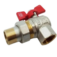 Кран з американкою кутовий KOER 3/4 червоний