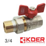 Кран кульковий з американкою прямий KR 3/4 червоний