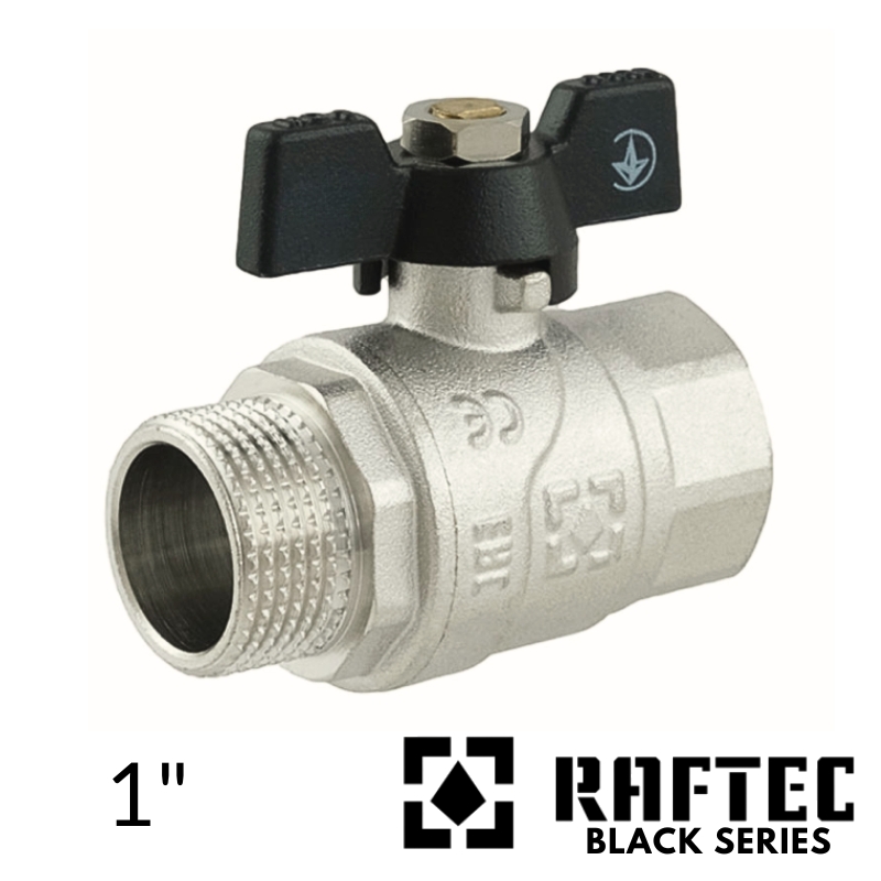 Кран кульовий RAFTEC 1" ВЗ метелик (BLACK)